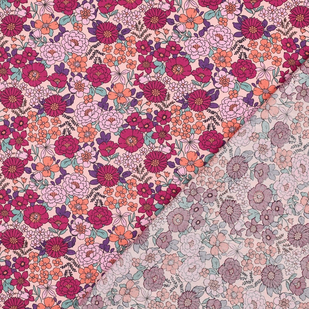 Coton Imprimé / Fuschia Flowers