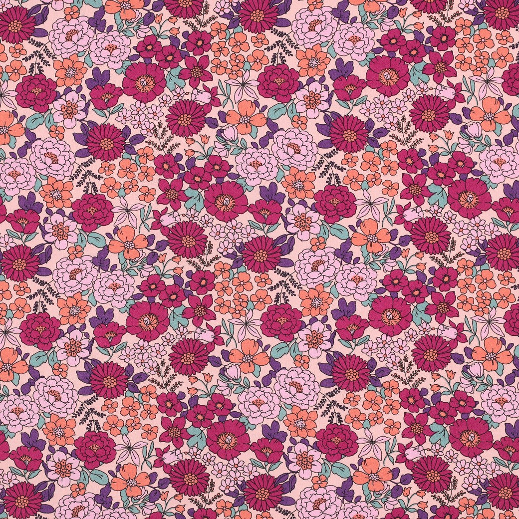 Coton Imprimé / Fuschia Flowers