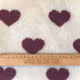 Coupon 50 cm - Mouton / Coeur Aubergine