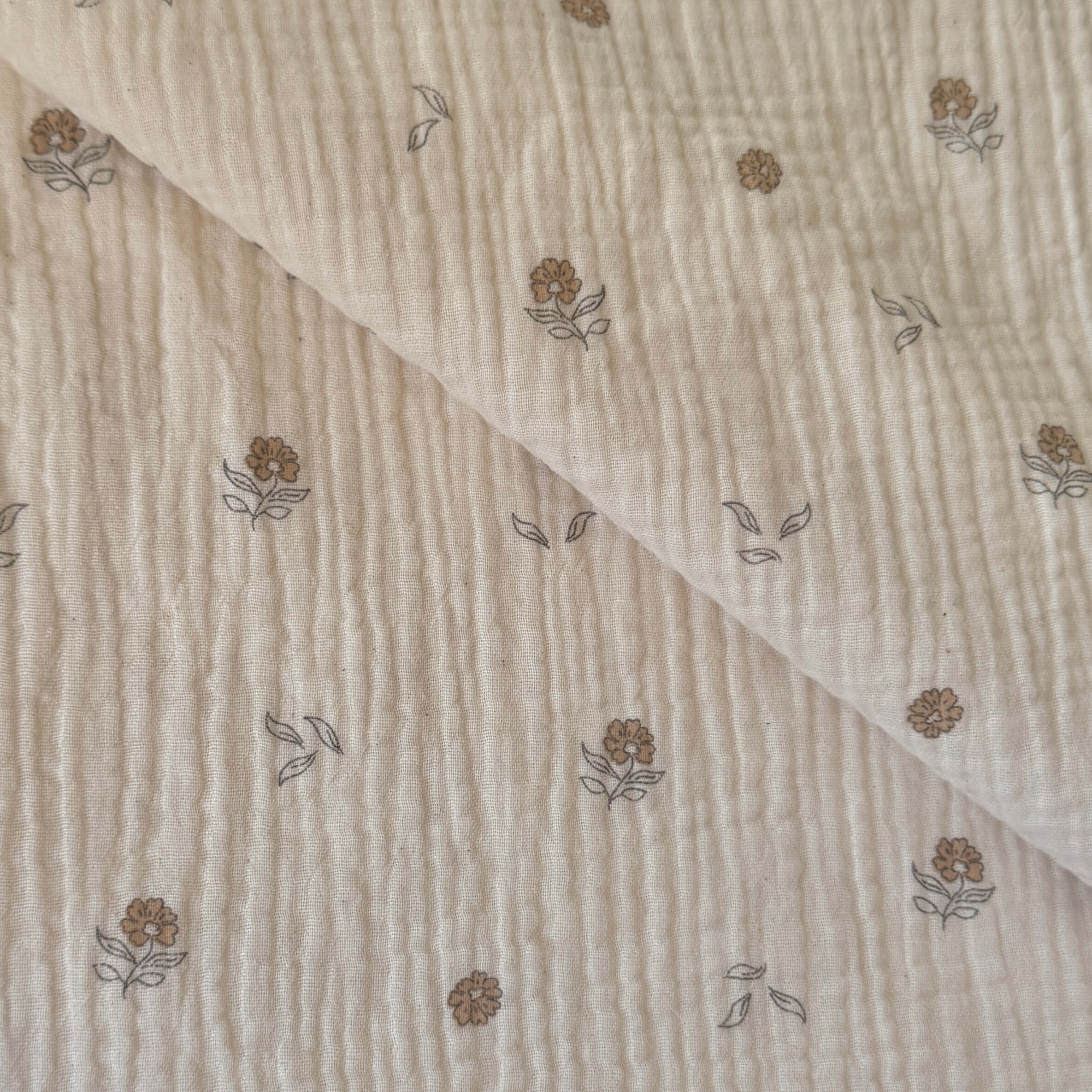 Double Gaze Numérique Gots / Natural Flowers