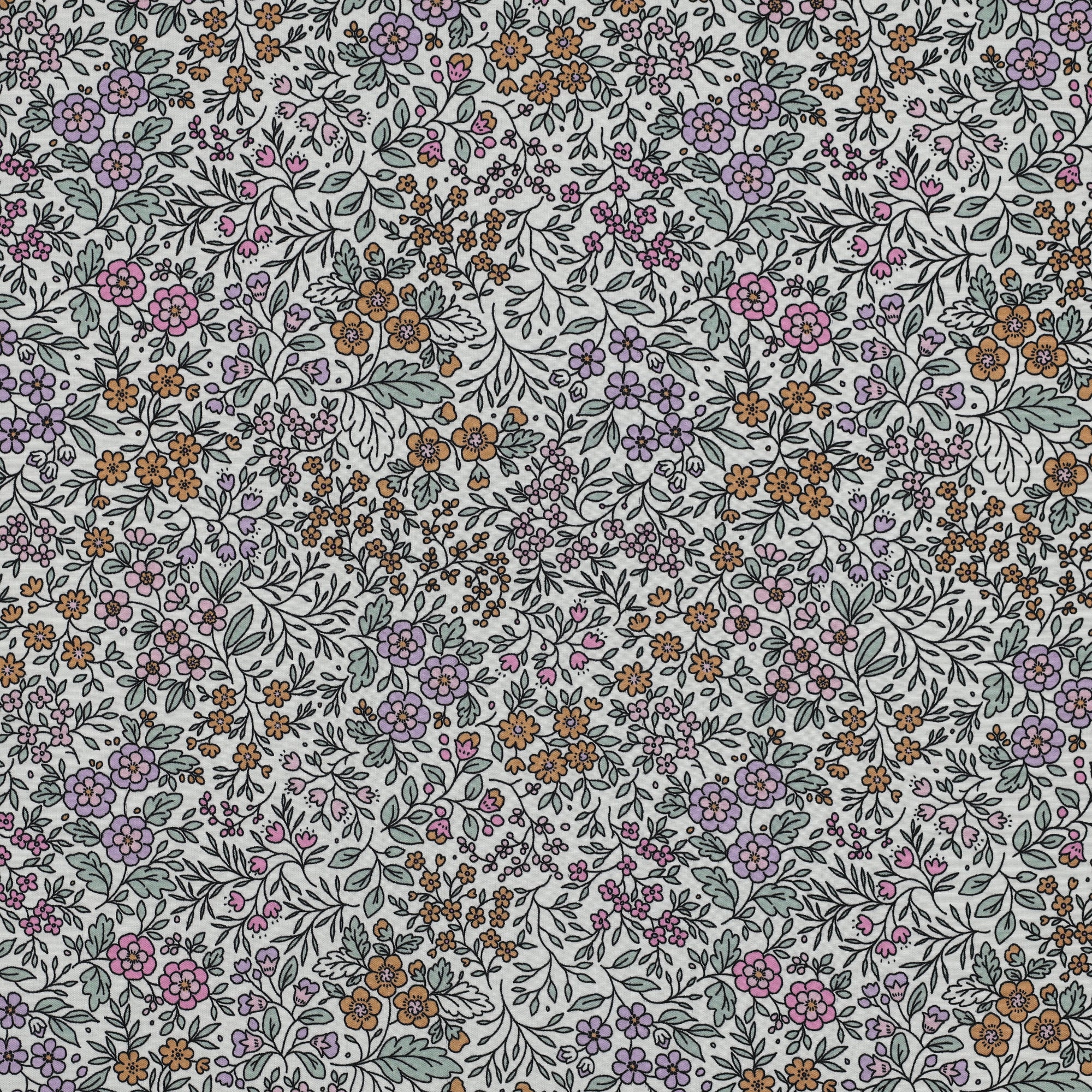 Viscose / Fleurs Blanc Cassé