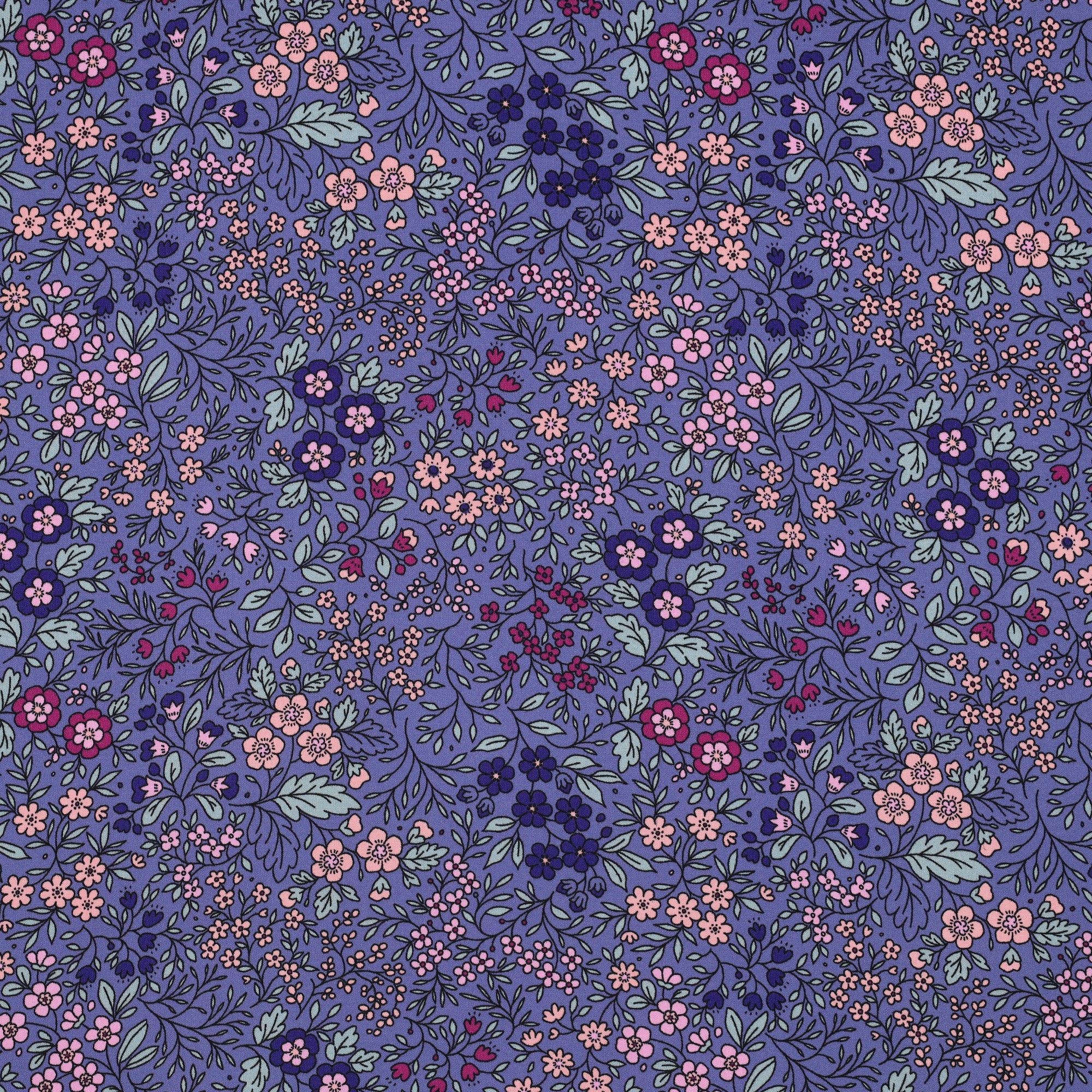 Viscose / Fleurs Violet
