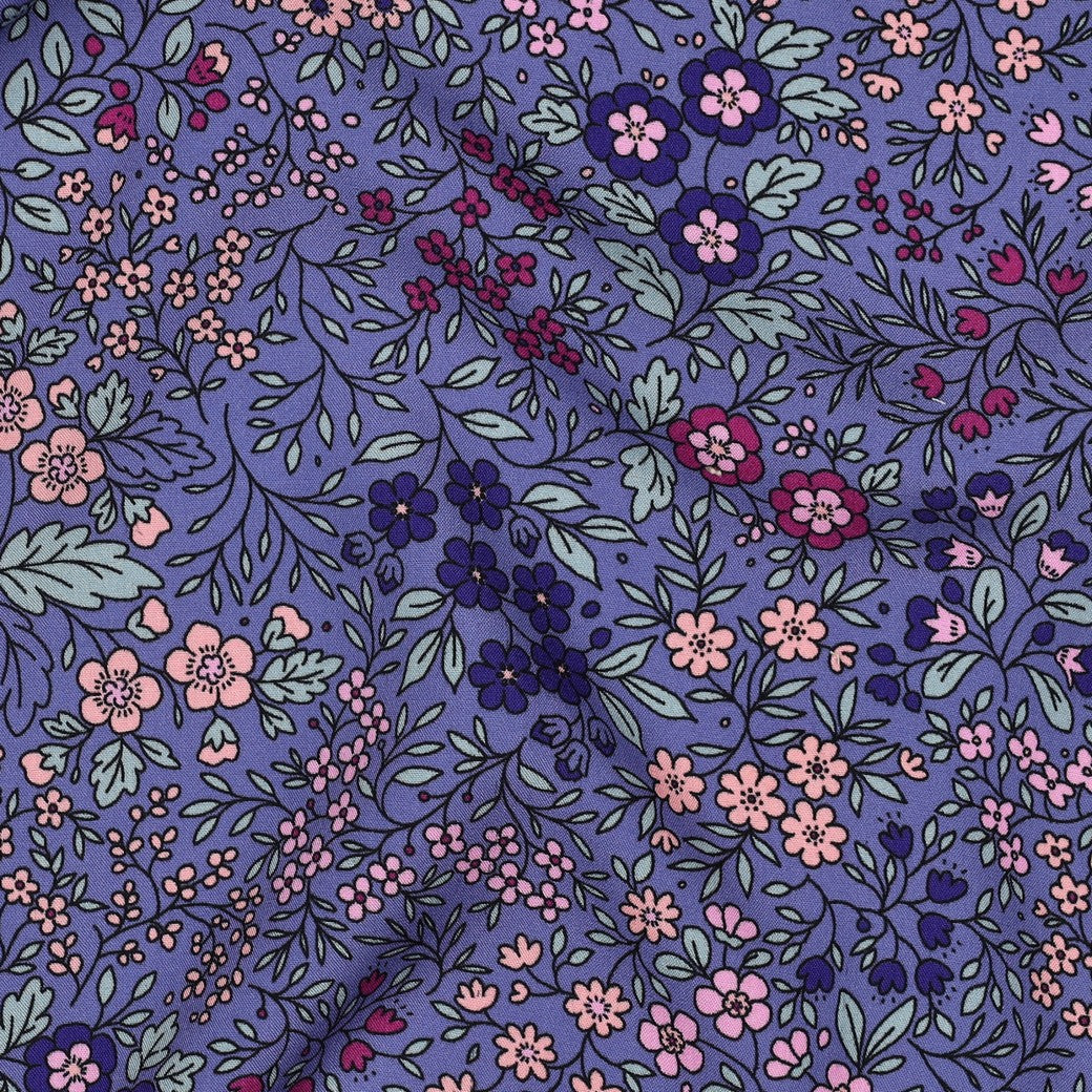 Viscose / Fleurs Violet