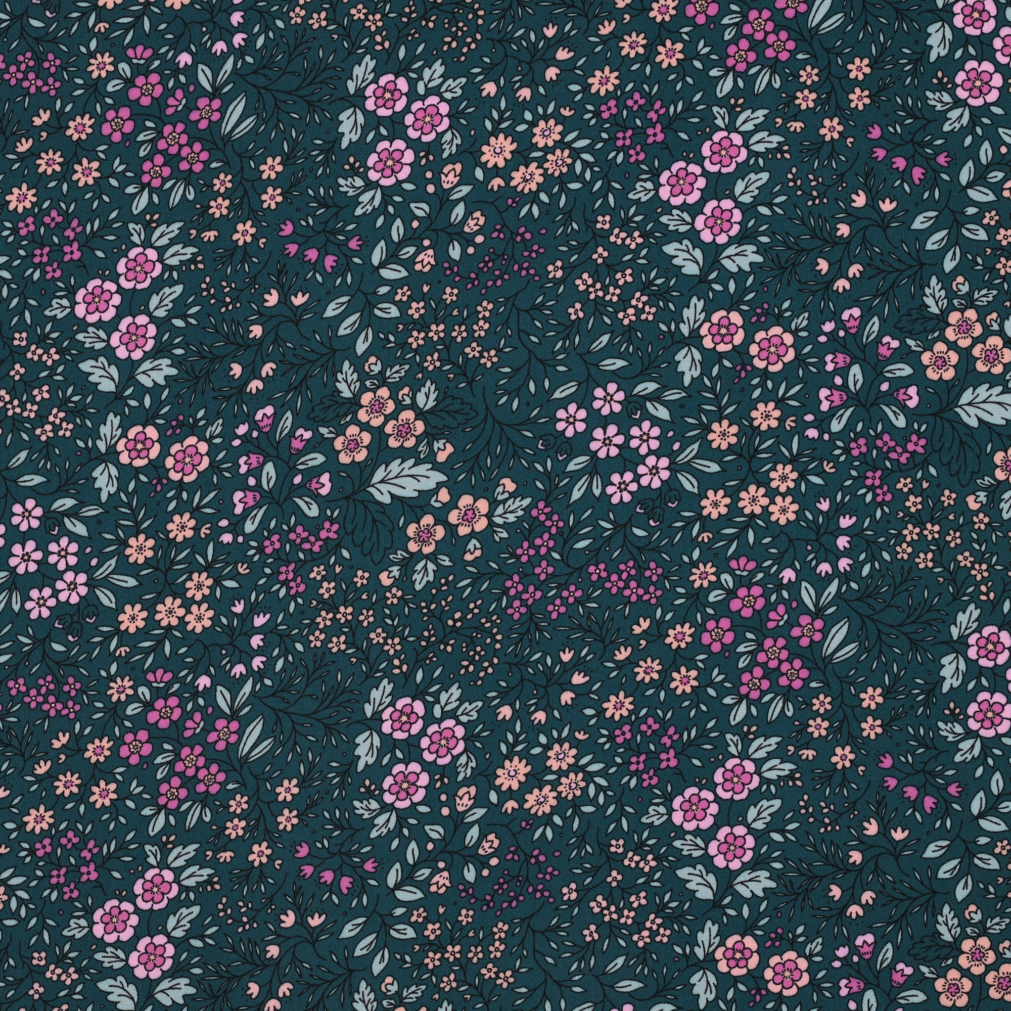 Viscose / Fleurs Vert