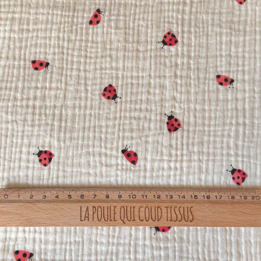 Coupon 50 cm - Double Gaze / Coccinelles