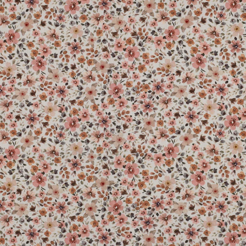 Digitally Printed Cotton / Romane White-Blue