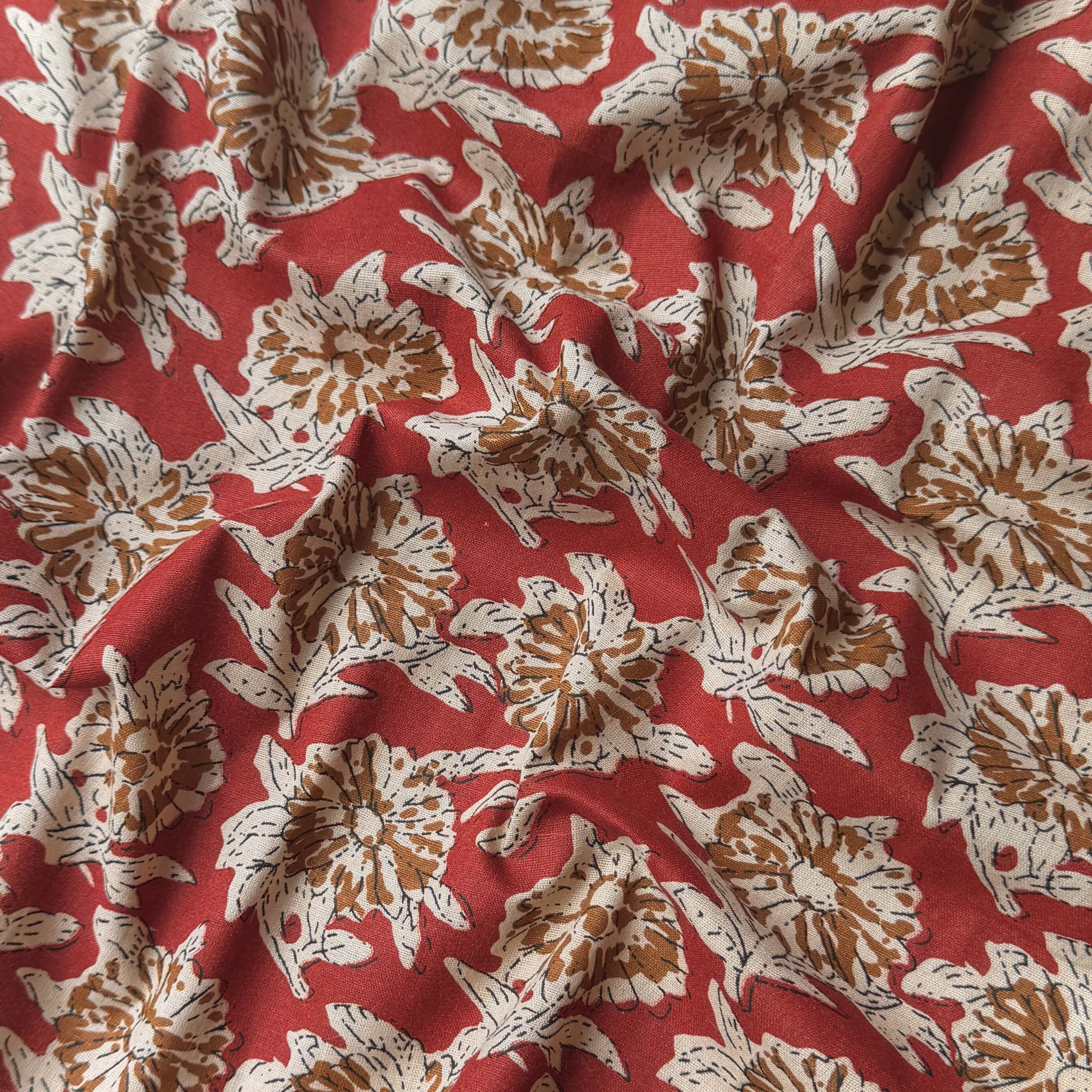 Woven Cotton / Red Celestine