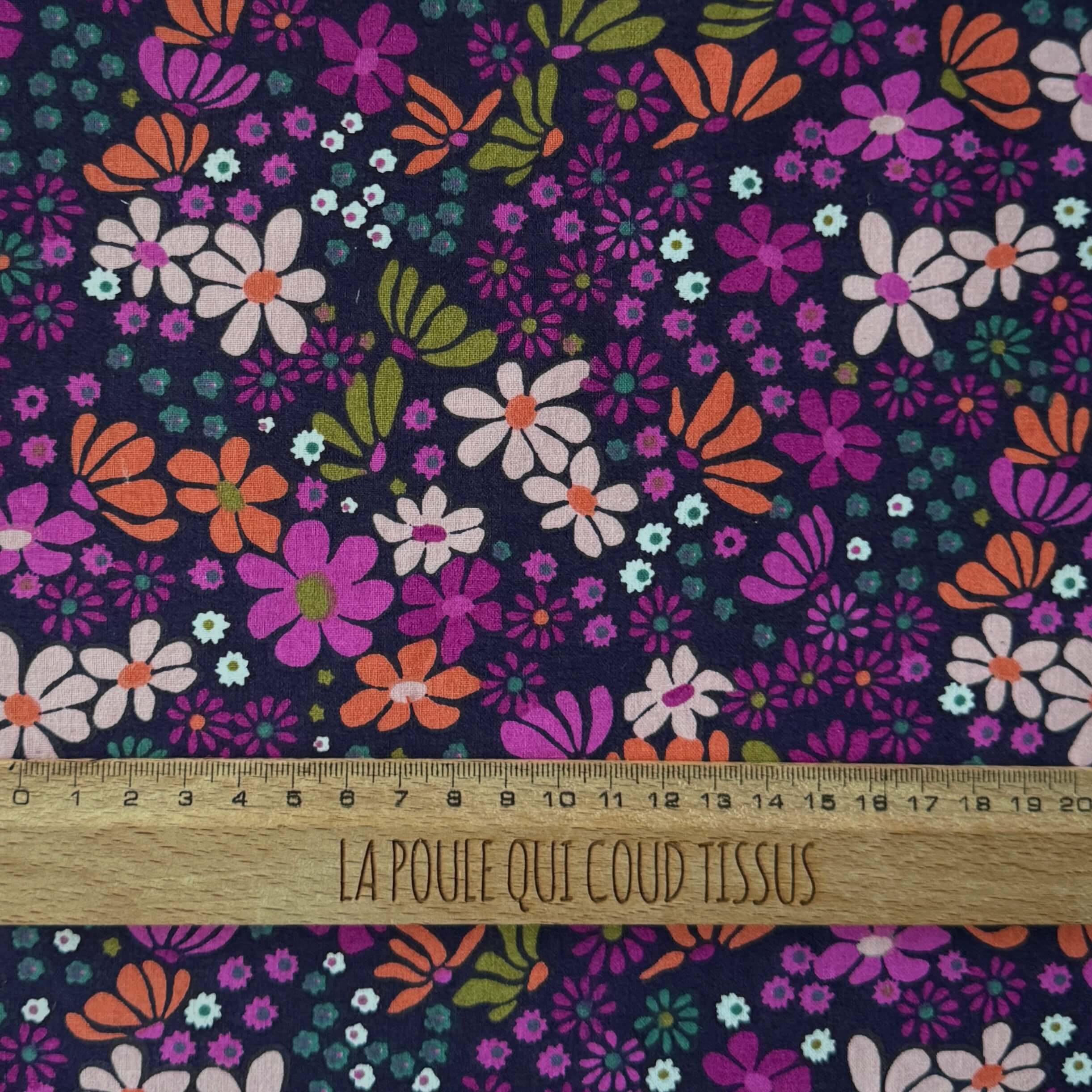 Coupon 1.3 m - Coton Imprimé / Maria Violet