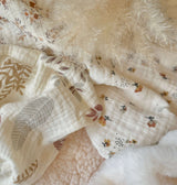 Coupon 70 cm - Double Gaze / Nelsi Ecru- Fauve