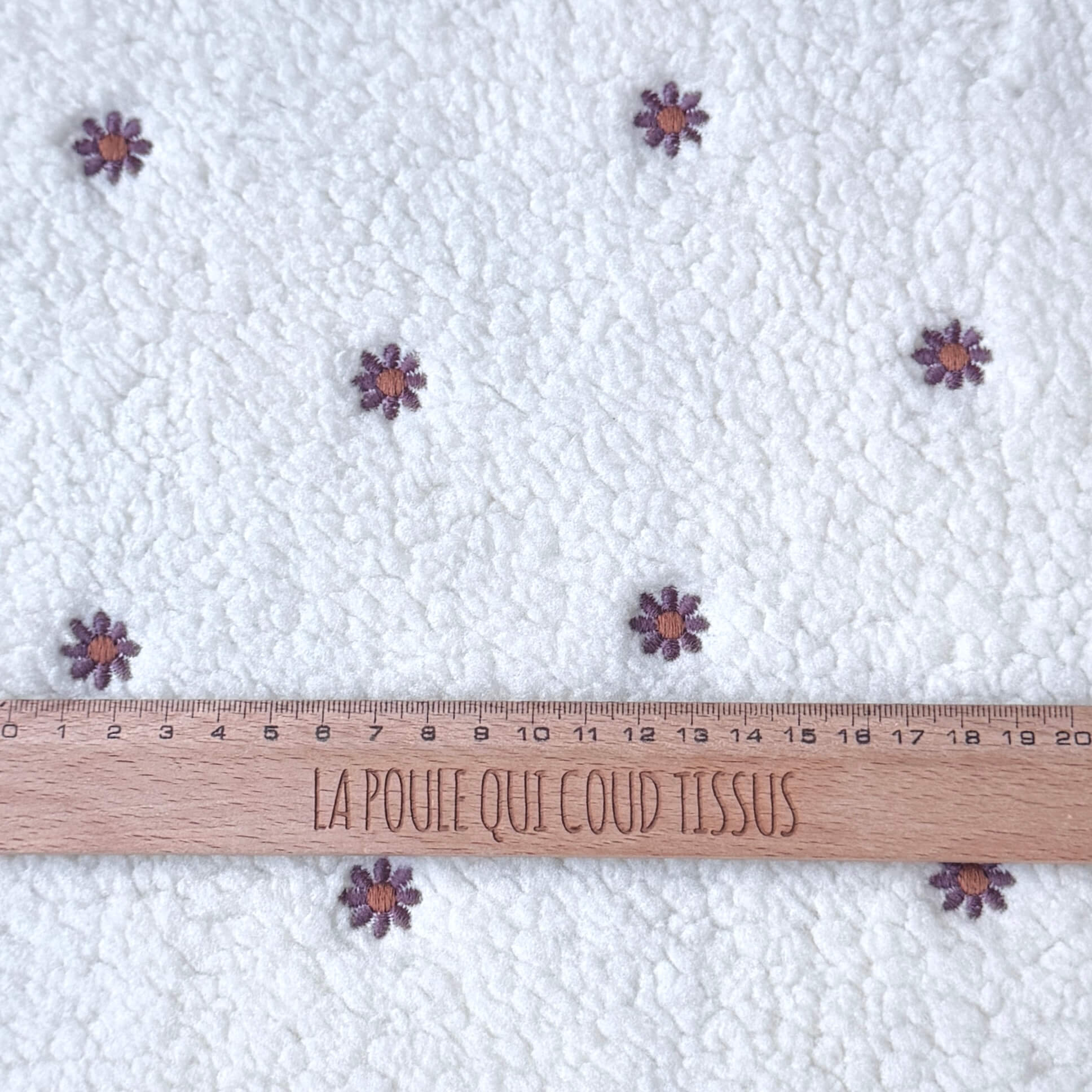 Coupon 1 Mètre - Mouton Brodée / Fleur
