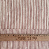 Coupon 60 cm - Double Gaze Double Face Stripes / Vieux Rose -Blanc Cassé