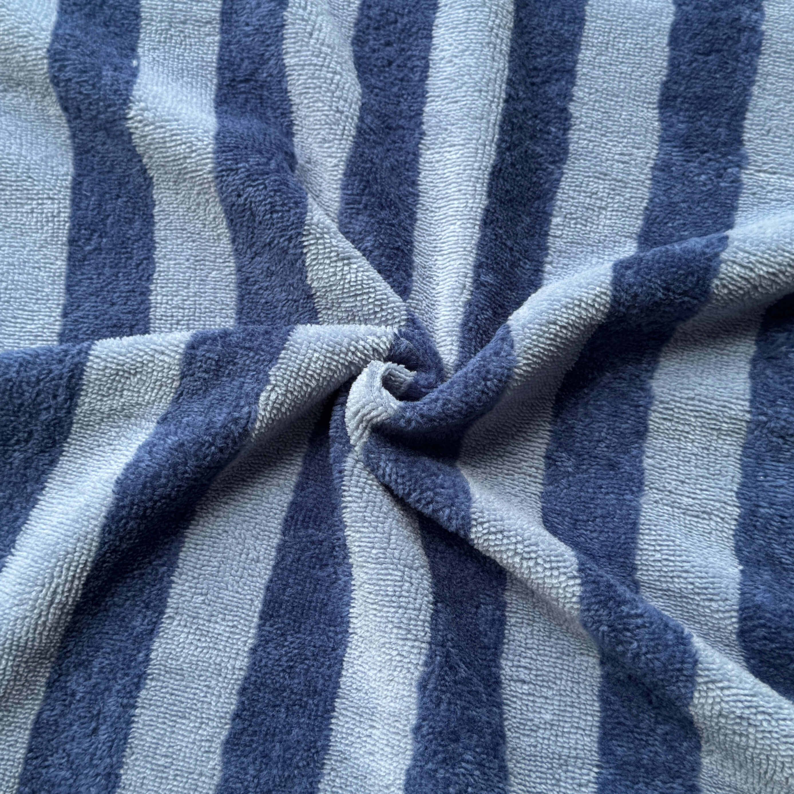 Micro Eponge Bambou  Rayé / Baltique  - Indigo