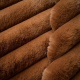 Coupon 1 Mètre - Fausse - Fourrure Cotelée / Barracuda Tabac