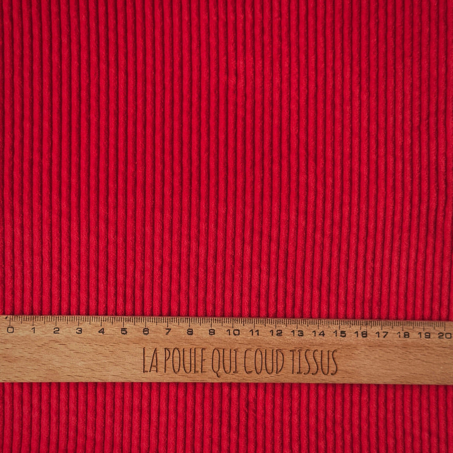 Velours Côtelé 100% Coton / Cerise