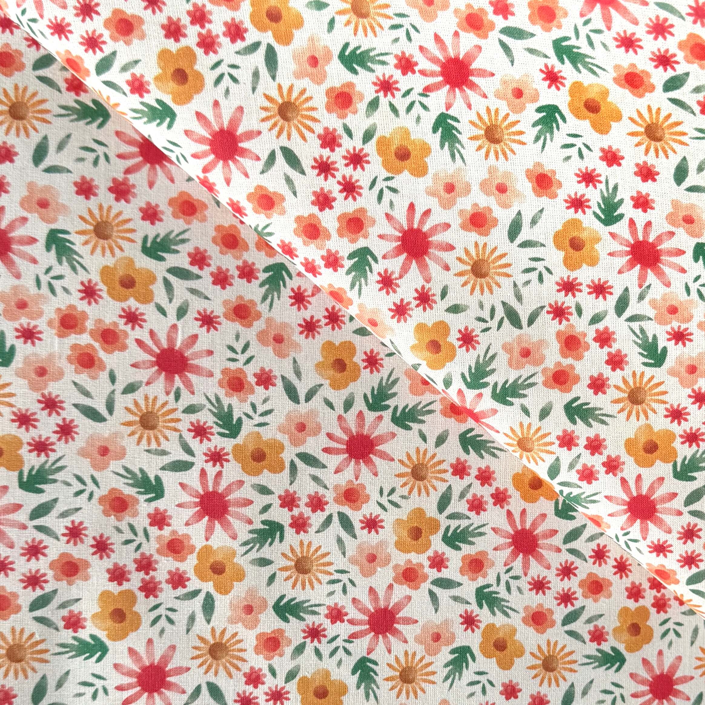Coupon 60 cm - Coton Numérique Exclusif LPQC / Flola Rose-Vert