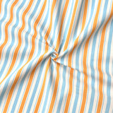 Coupon 90 cm - Coton Imprimé / Lydia Bleu-Orange