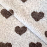 Coupon 70*110cm cm - Mouton / Coeur Chocolat