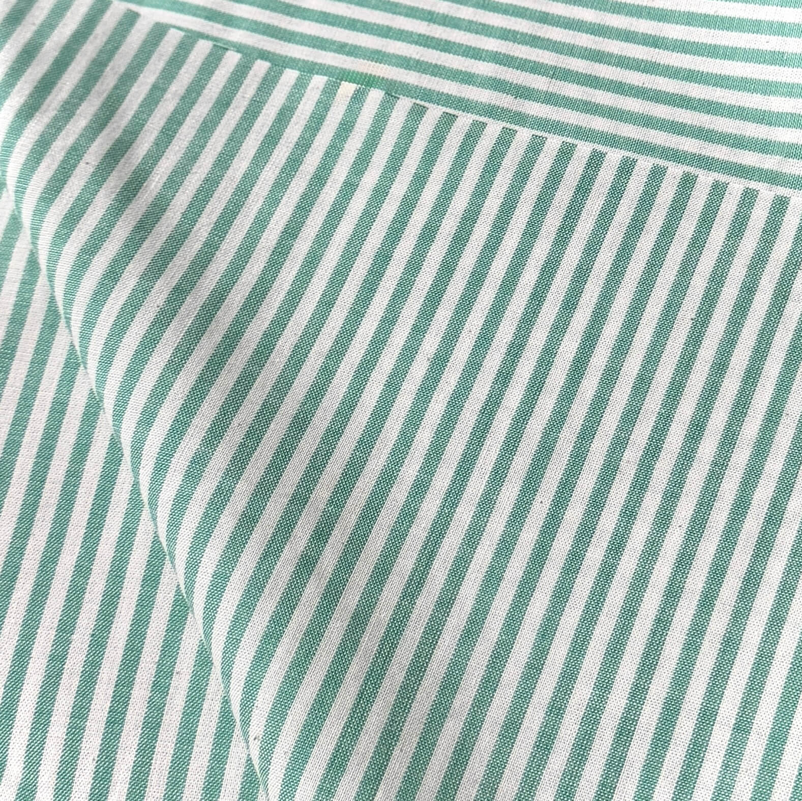 Coupon 50 cm - Coton Viscose Rayé / Raytis Vert
