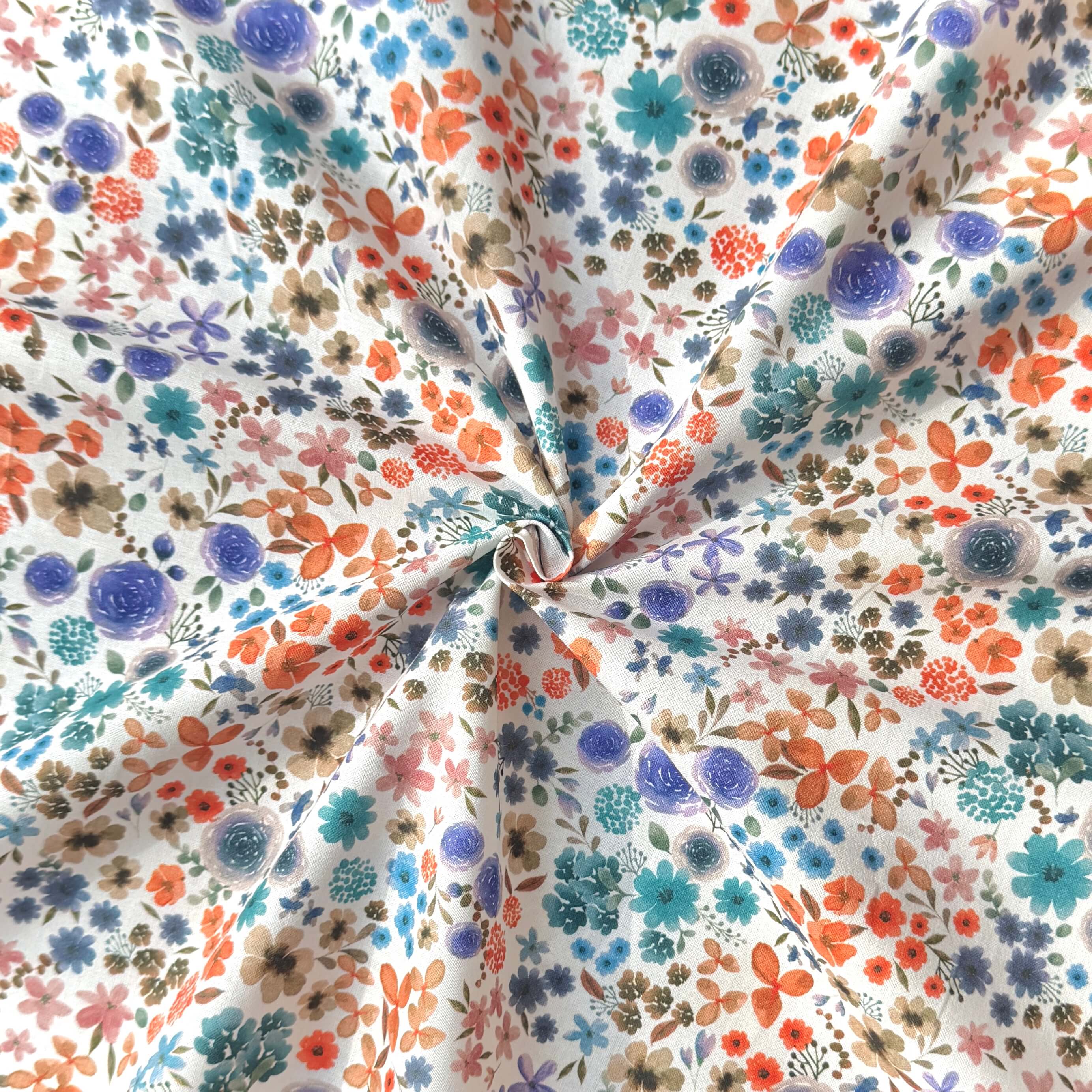 Coton à Impression Numérique / Hortense Bleu