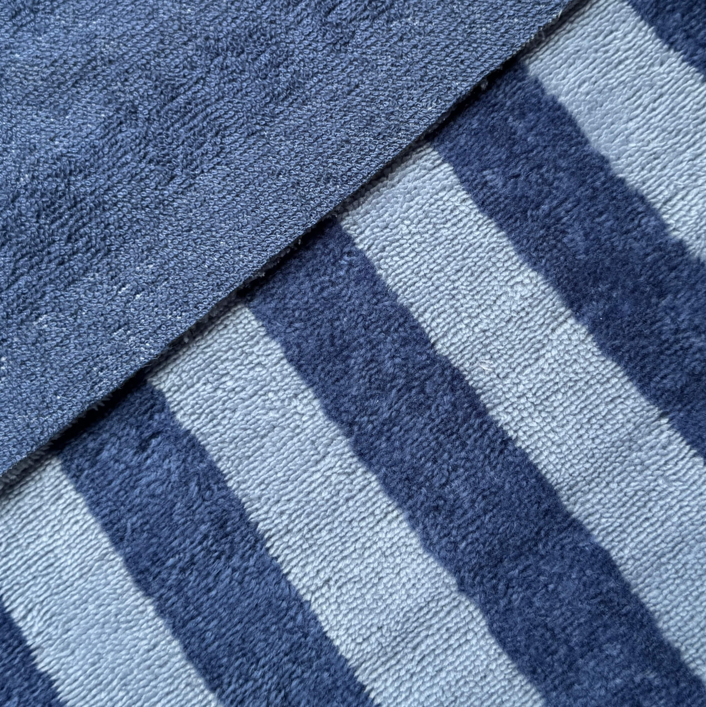 Micro Eponge Bambou  Rayé / Baltique  - Indigo