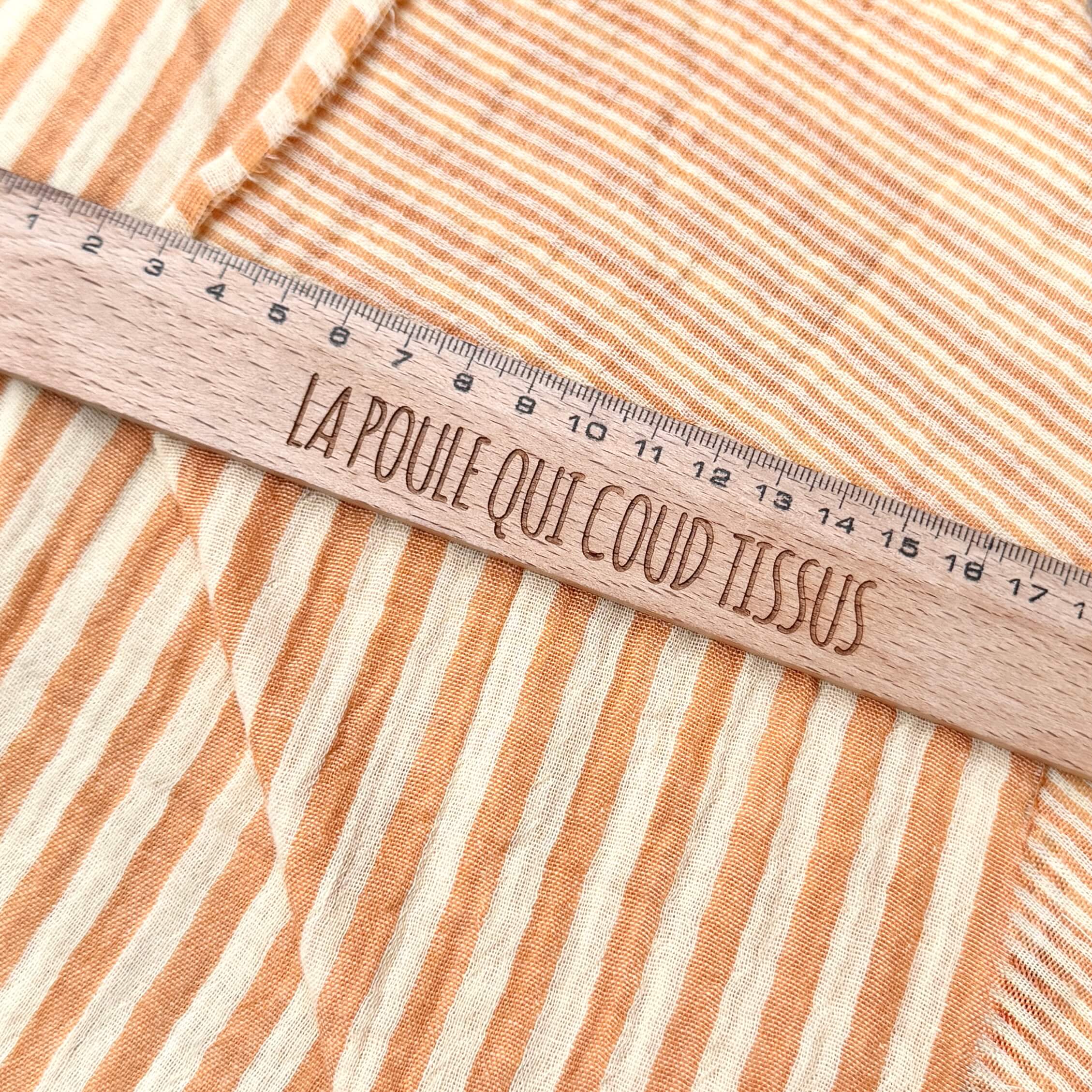 Coupon 90 cm - Double Gaze Double Face Stripes / Lemon - Mangue