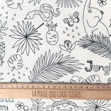 Coupon 80 cm - Coton Imprimé à Colorier / Tropik