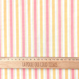Coupon 60 cm - Coton Imprimé / Lydia Jaune-Rose