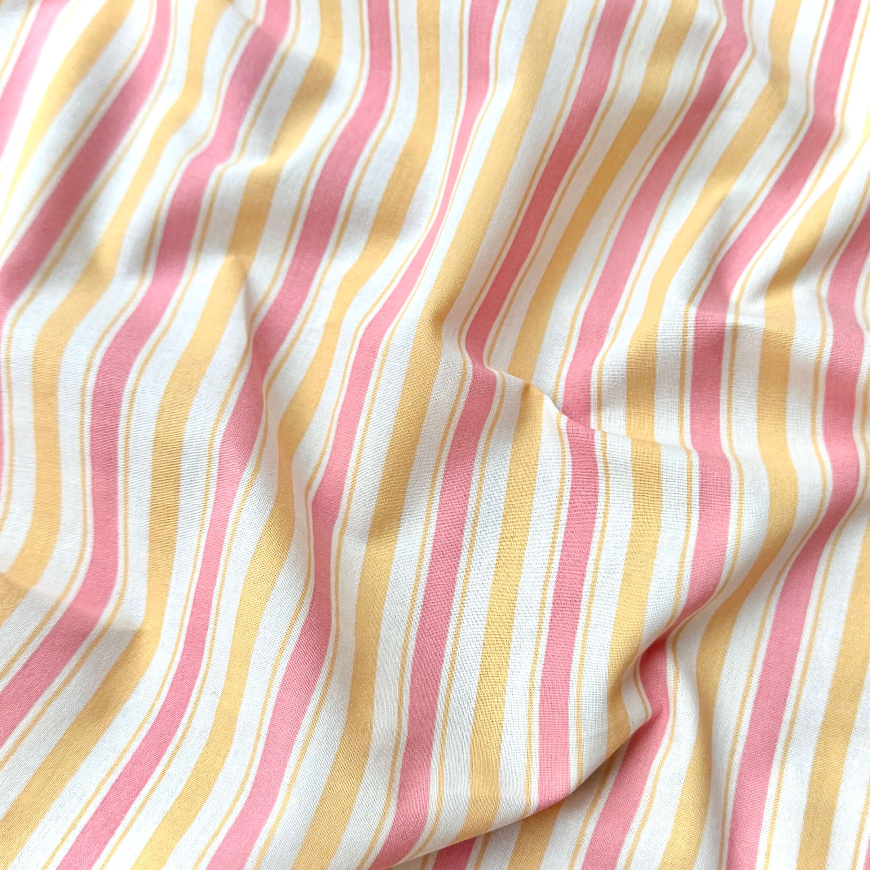 Coupon 60 cm - Coton Imprimé / Lydia Jaune-Rose