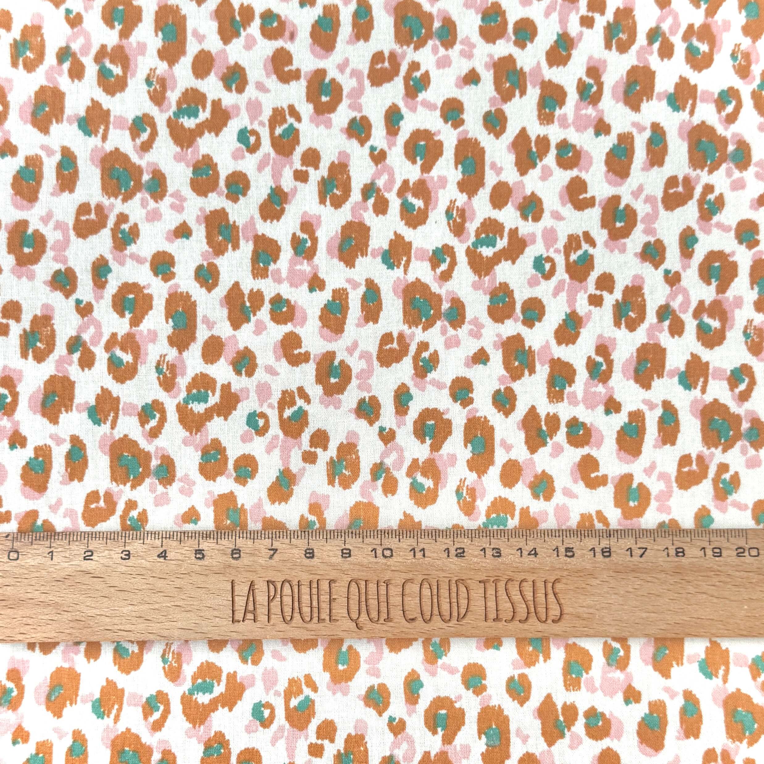 Algodón estampado / Karli Ocre-Rosa
