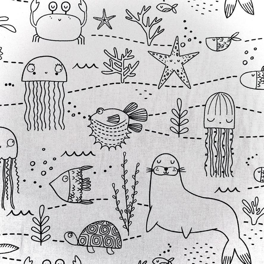 Coupon 1.7 m - Coton Imprimé à Colorier / Balfok
