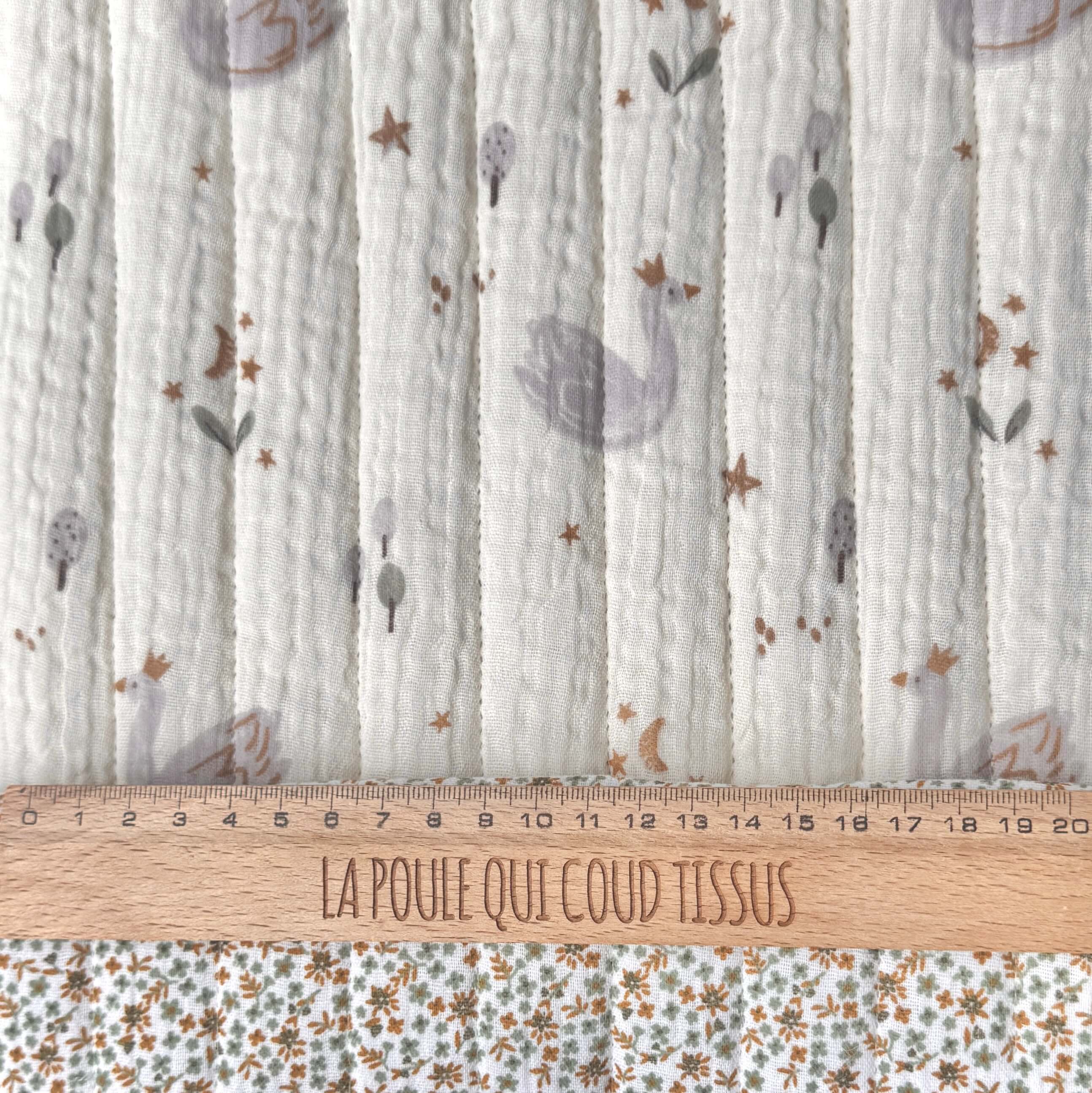 Coupon 60 cm - Matelassé Double Gaze Alba / Double Gaze Pio Ecru