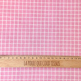 Coupon 1.3 m - Coton Imprimé / Jules Blanc - Rose Fane