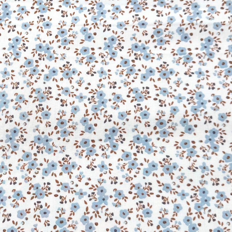 Popeline de Coton / Capri Ecru-Baltique