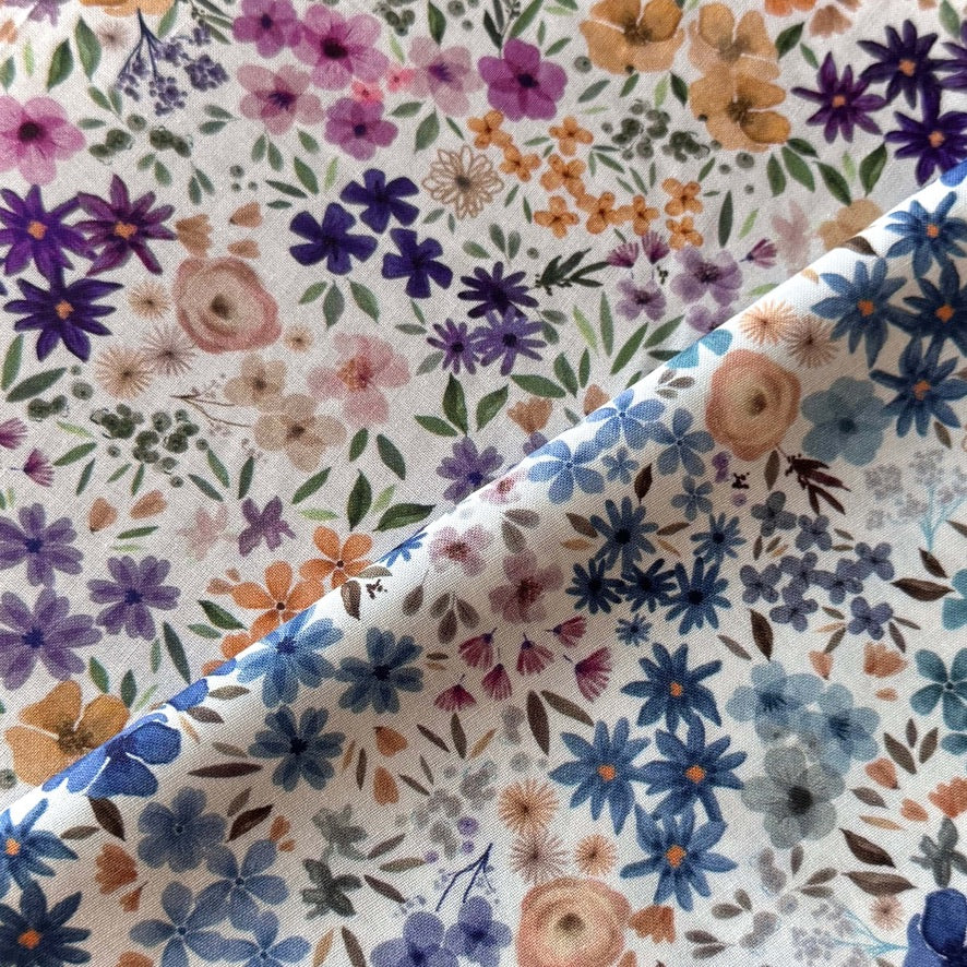 Coupon 80 cm - Coton à Impression Numérique / Romane Ecru-Jaune