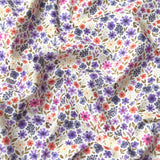 Algodón estampado digital / Romane blanco-azul