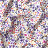 Coupon 80 cm - Coton à Impression Numérique / Rozen Blanc-Violet