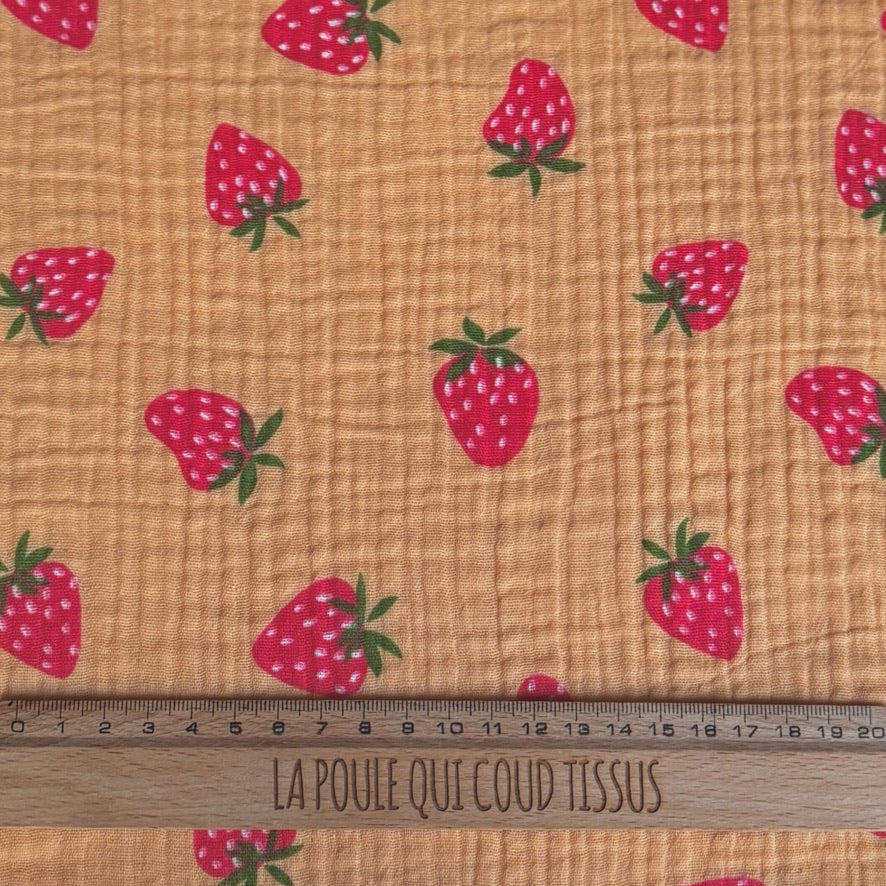 Coupon 2 Mètres - Double Gaze / Fragola
