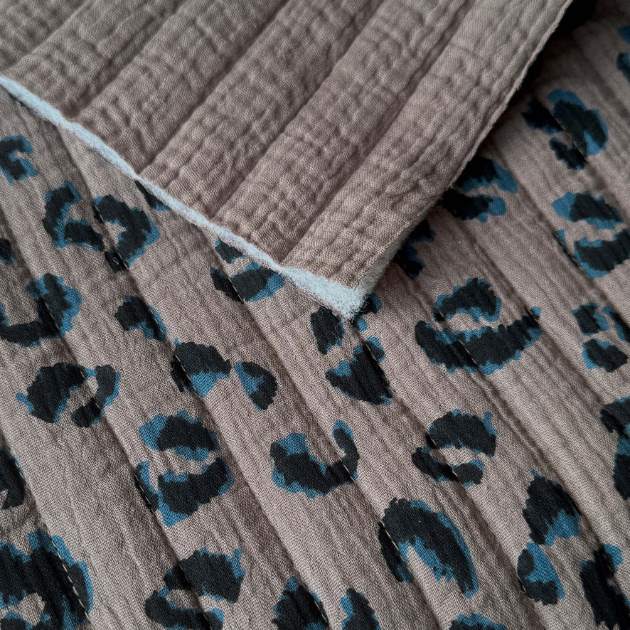 Matelassé Double Fauve Taupe / Double Gaze Unie Taupe