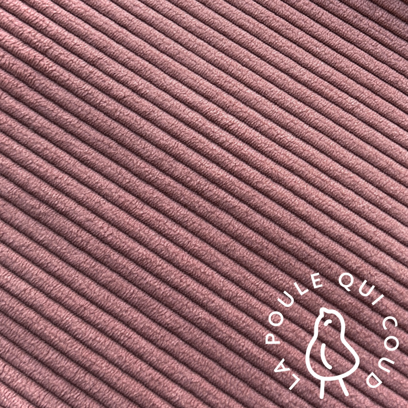 Coupon 70 cm - Velours Côtelé Huggy / Bois de Rose