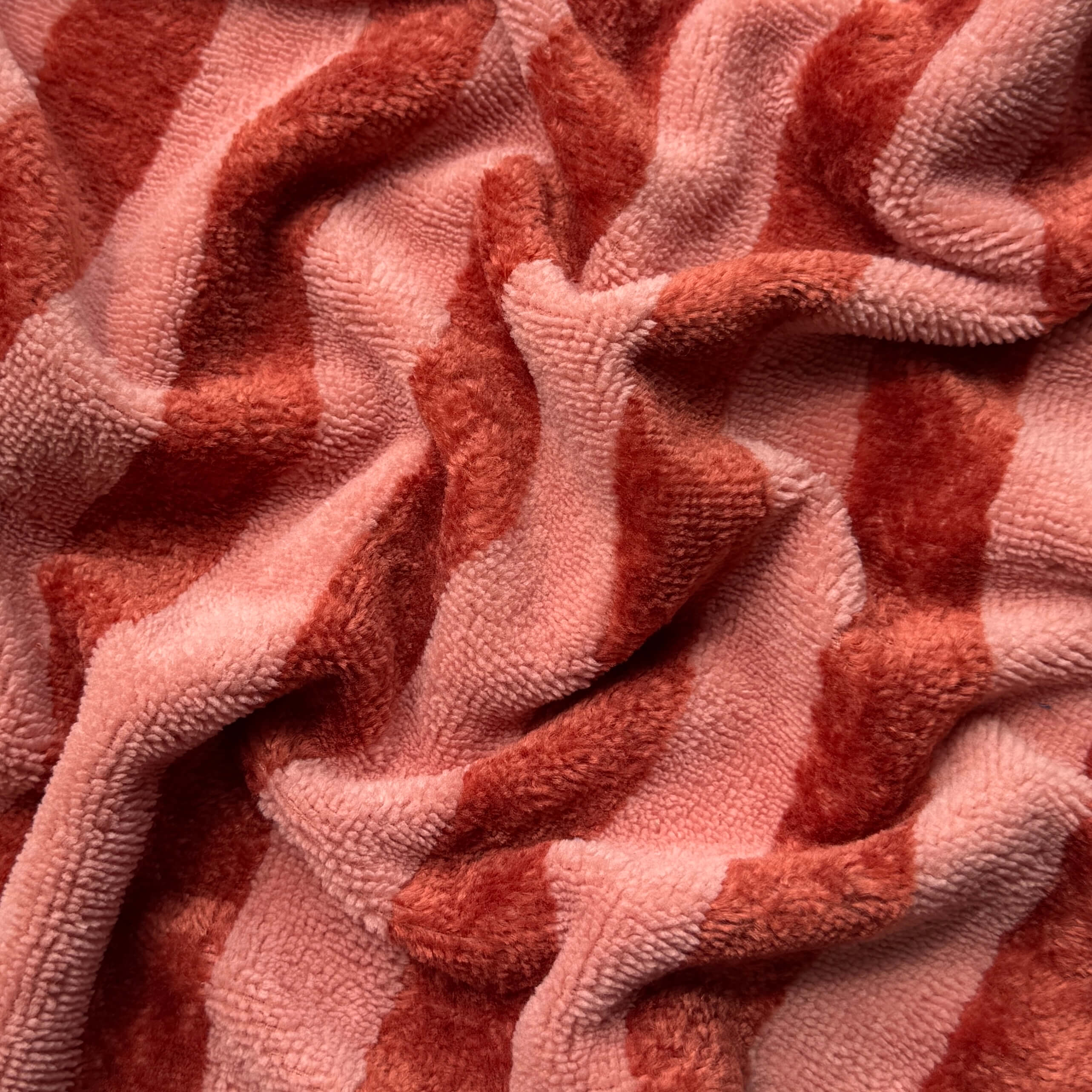 Micro Eponge Bambou  Rayé / Marsala - Paprika