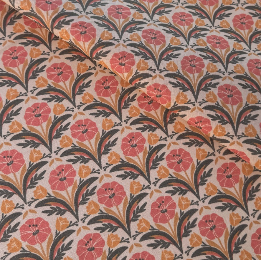 Coupon 90 cm - Coton Imprimé / Selma Orange