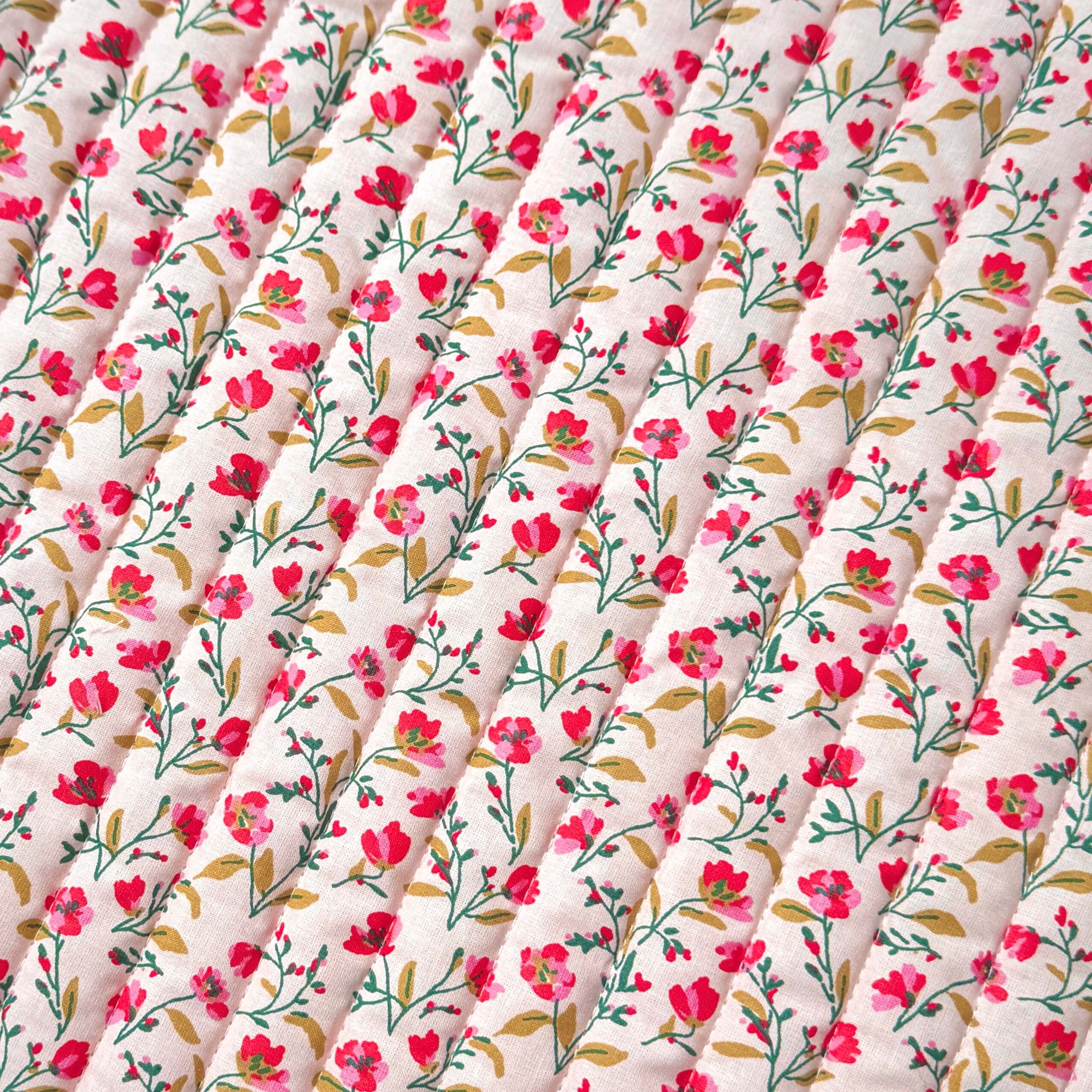 Coupon 1 Mètre - Matelassé Vanda Rose / Rouge