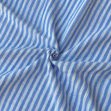 Double Gaze Double Face Stripes / Blanc Cassé - Azur