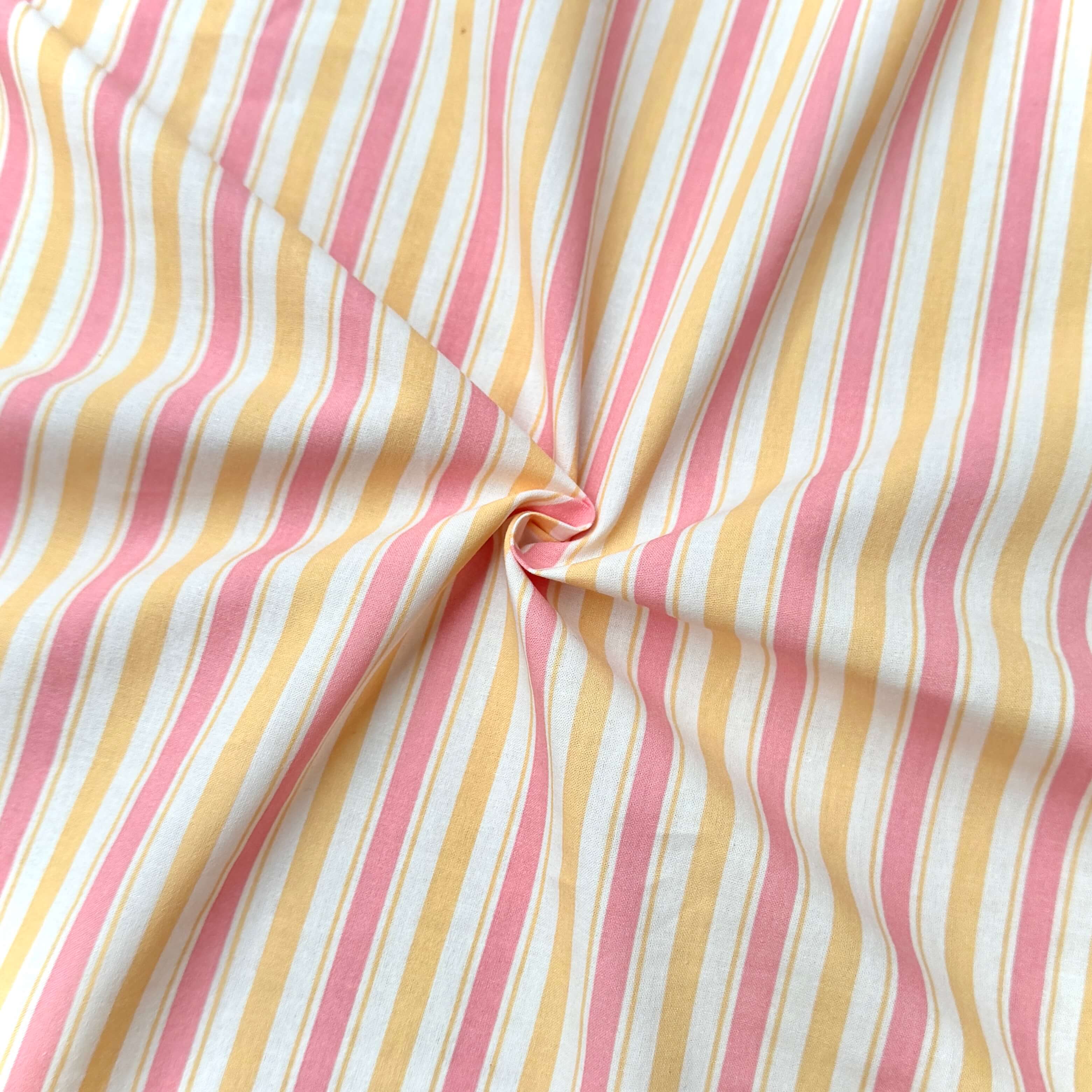 Coupon 60 cm - Coton Imprimé / Lydia Jaune-Rose