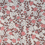 Coupon 50 cm - Jersey Côtelé / Marsala Flower GOTS
