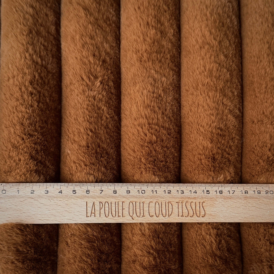 Coupon 1 Mètre - Fausse - Fourrure Cotelée / Barracuda Tabac