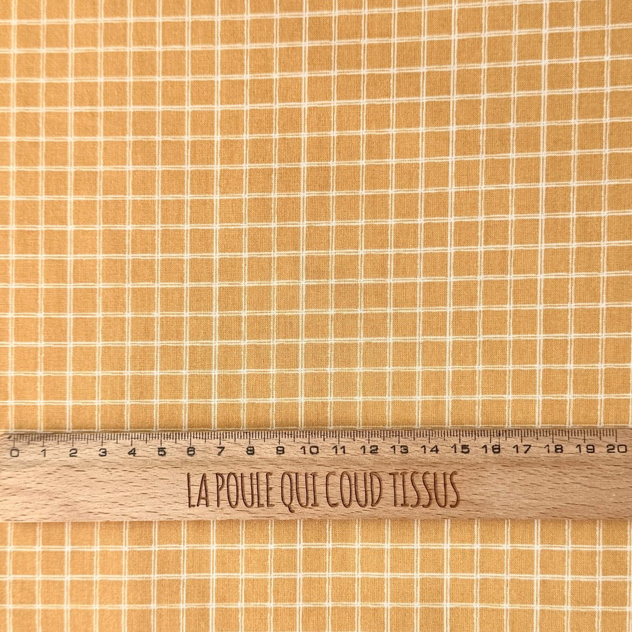 Coupon 1.4 m - Coton Imprimé / Jules Blanc - Avoine