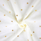 Mousseline de coton / Étoiles Dorées