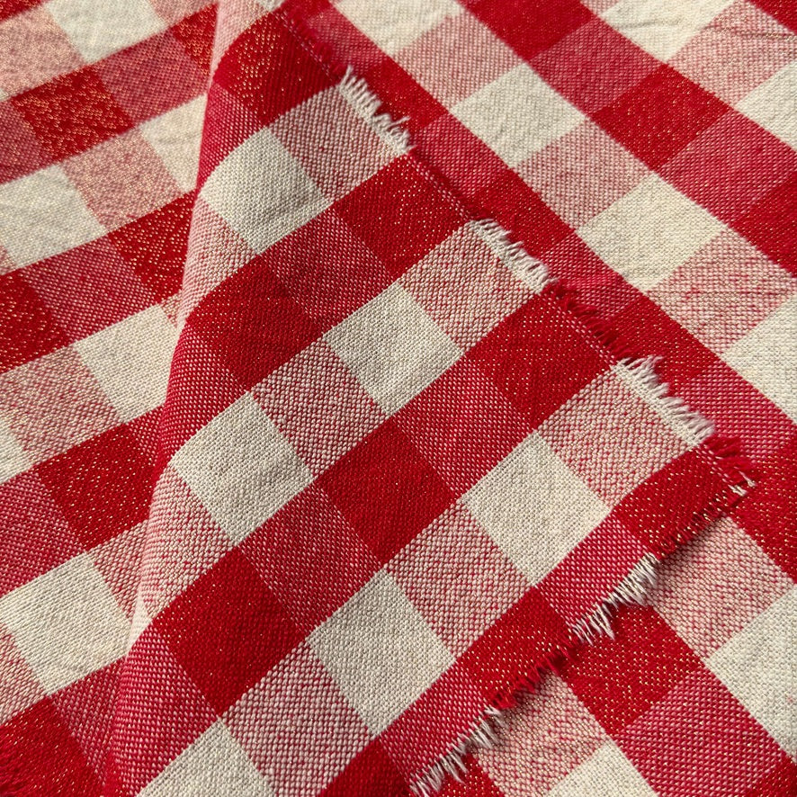 Coton Tissé  / Célestin Lurex Rouge Doré