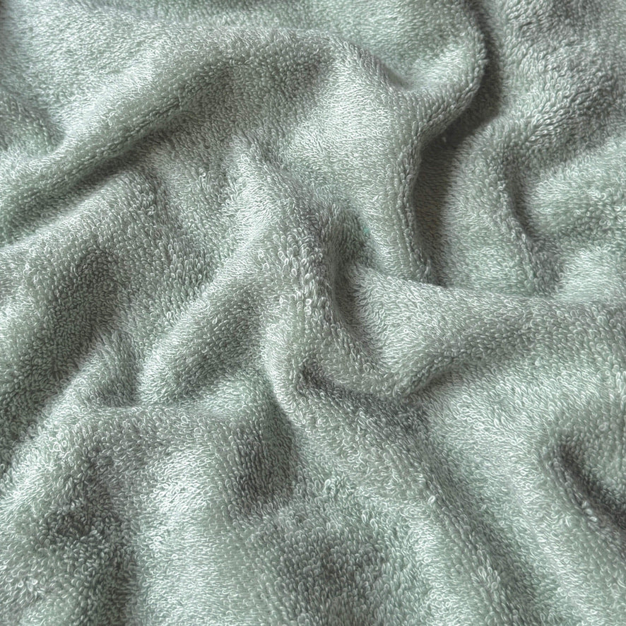 Coupon 1 Mètre - Eponge Bouclette 100% Coton  / Vert De Gris